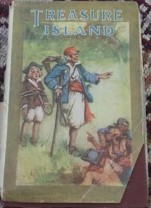 Treasure Island Robert Louis Stevenson illustrated Brundage 1924 Saalfield HC DJ - Picture 1 of 8