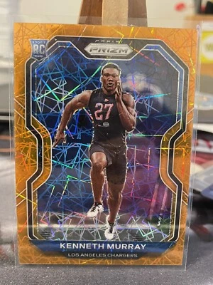 2020 Panini Prizm Football Kenneth Murray Rookie Orange Lazer #327 Chargers - Image 1 of 2