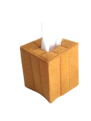 The Executive - Gold Handstitched Boutique Tissue Box Cover - Image 1 of 2