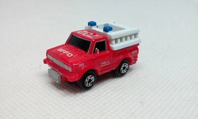 Vtg Micro Machines Datsun SFFD Fire Rescue Pickup Red Truck Vehicle Galoob 1986 - Image 1 of 4