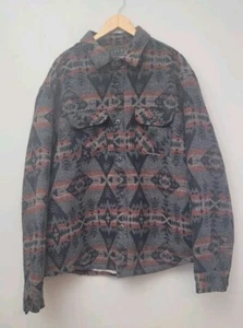 Giacca camicia JACHS uomo XXL/2XL misto lana sherpa foderata in pile grigio/arancione/nero - Foto 1 di 20