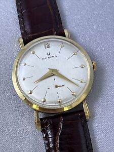 vintage hamilton 14kt gold manual watch 32mm 1962 Mens Watch W11