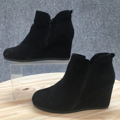 Marbella Boots Youth 2.5M Ankle Bootie Black Comfort Side Zip Wedge Heels Casual - Image 1 of 4
