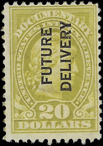 VEGAS - 1918-34 Future Delivery Documentary Revenue - Sc# RC15 MH, OG - Dist Gum Cover