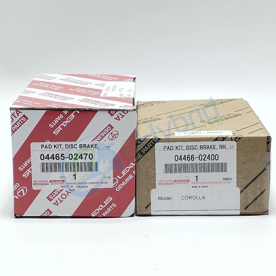 Genuine Toyota Corolla Hybrid Front & Rear Brake Pads 04465-02470 & 04466-02400 - Image 1 of 1