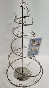 24" Silber Spirale Ornament Foto oder Karte Baum Ständer 32 Haken Urlaub Display - Bild 1 von 7