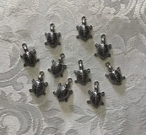 10 piece turtle tortoise metal charm pendant diy jewelry making um - Picture 1 of 2