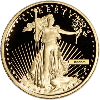 American Gold Eagle Proof 1/10 oz $5 - Moneda en cápsula - Fecha aleatoria Foto 1 de 4