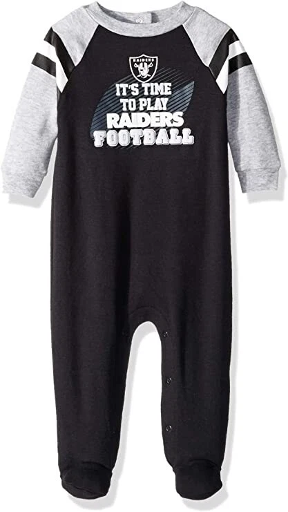 NFL Los Angeles Raiders Baby IT'S TIME TO PLAY Sleeper size 0-3 Month by Gerber - Image 1 of 1