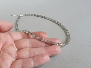 Brazalete de mujer con cuentas de piedras preciosas rondelle facetadas de labradorita llamativa natural 6-8" - Imagen 1 de 8