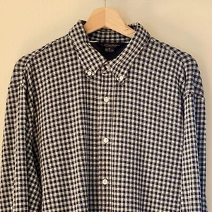 Camisa DE COLECCIÓN Brooks Brothers a Cuadros Negra 100% Algodón Peso Franela Suave XL - Imagen 1 de 11