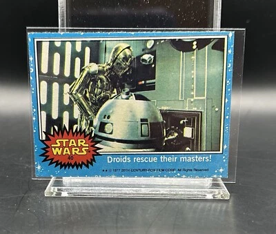 1977 Topps Star Wars #40 Droids Rescue Their Masters See-Threepio R2-D2 C-3PO - Image 1 of 2
