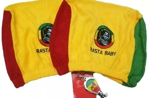 Lion of Judah Keychain Keyring Ring w/ Rasta Haile Selassie Car Headrest Cover  - Picture 1 of 4