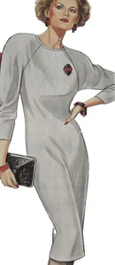 1980s Batwing Round Neck Pencil Dress Cocktail Sewing Pattern New Look 6066 - Picture 1 of 3