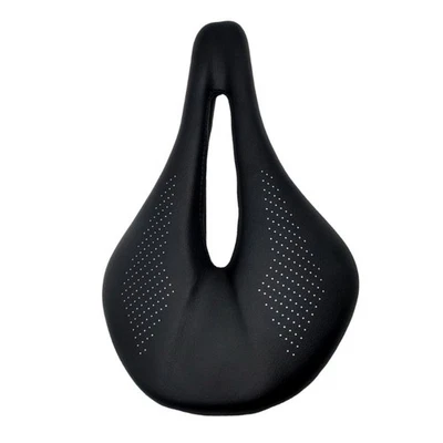 Leather Carbon Fiber Bicycles Seat Breathable Road Bike Saddle Easy to Install - Image 1 of 4