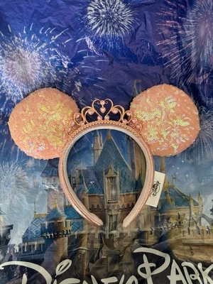 Diadema corona orejas de Minnie Mouse lentejuelas rosa princesa Disney niñas mujeres Foto 1 de 2