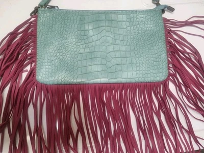 Lucky & Blessed Boho Fringe Crossbody Purse Hippie Bohemian Cowgirl Leather - Image 1 of 4