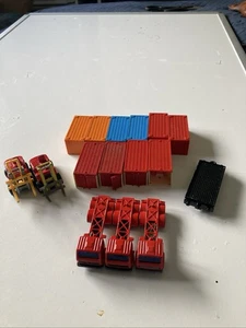 MATCHBOX CONTAINER TRUCKS,FORKLIFTS & 25 FLAT CAR & 10 CONTAINER, See Pics & Des - Picture 1 of 10
