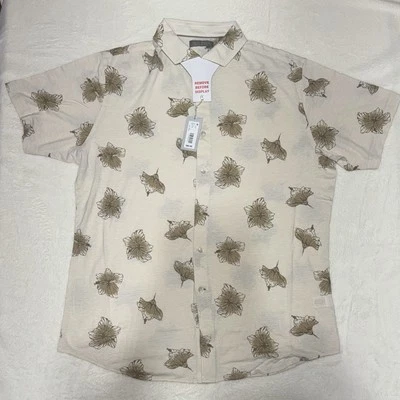 Daniel Cremieux Signature Floral Printed Jersey Jacquard Short Sleeve Shirt XL - Imagem 1 de 4