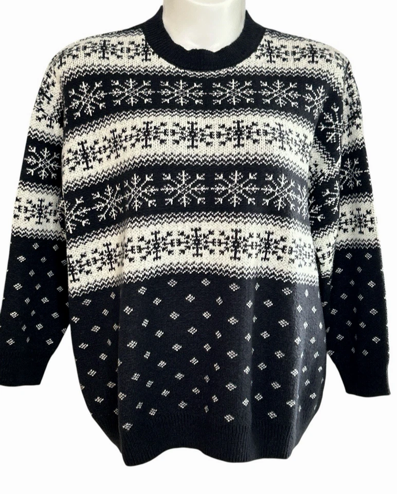 Suéter LuLaRoe Azul Marino Copo de Nieve Isla Justa Peso Medio Súper Suave Talla Grande 3XL Foto 1 de 4