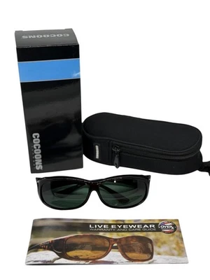 NUEVO EN CAJA Gafas de sol Cocoons Fitovers polarizadas UV400 negras Estuche original Flex2Fit Foto 1 de 4