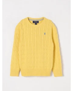 Polo Ralph Lauren Cable Knit Cotton Sweater Kids Yellow - Picture 1 of 2