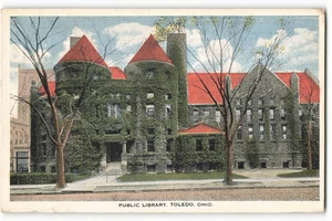 1916 Öffentliche Bibliothek, Toledo, Ohio Vintage Postkarte SK3. - Bild 1 von 2