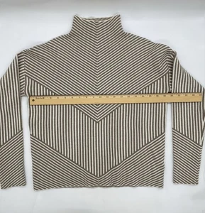 Cynthia Rowley womens Mock Neck striped cream/white Sweater size Small - Picture 1 of 4