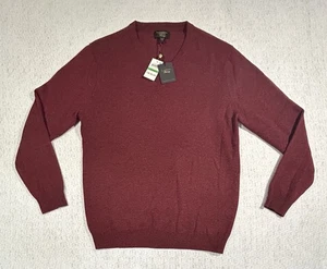 Suéter Pullover de Lujo 100% Cachemira Merlot Para Hombre Grande Nuevo Club Room - Imagen 1 de 10