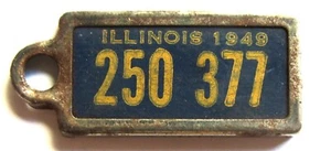 1949 IL. , Ill. , state of ILLINOIS - DAV Tag Keychain License Plate fob - Picture 1 of 2