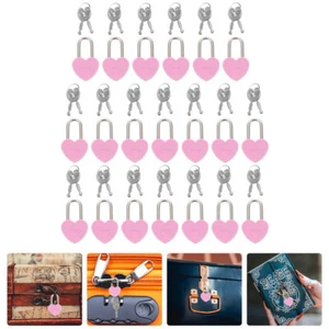 20 Sets Mini Heart Lock Tiny Locks with Keys Shaped Padlock Lovers - Picture 1 of 12