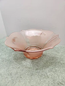 Lancaster Pink Frosted Glass Flower Basket Shade For a Moe Bridges Fixture 1934 - Picture 1 of 9
