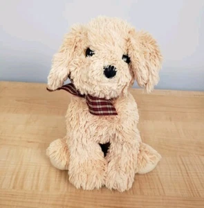 Peluche cane cucciolo Ty Classic Goldwyn Golden Lab Retriever 2015 rosso fiocco a quadri - Foto 1 di 14