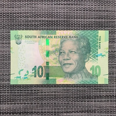 MANDELA Banknote SOUTH AFRICA 10 Rand World Paper Money Currency CU Khulu Rhino - Image 1 of 4