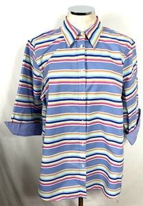Chaps Women's Stripe Top Blouse Plus Sz 1X Cotton Multicolor NWT - Bild 1 von 6