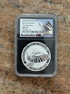 2018-P 1oz SLVER BIRD OF PARADISE NGC MS 70 PERTH MINT - Image 1 of 3