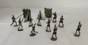 Plats d'étain Zinnfiguren, Flat tin : 14 soldats français premier empire tente - Picture 1 of 8