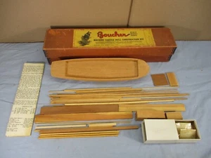 Vintage BOUCHER scala legno macchina intagliato modello nave barca kit US Brig Perry (B) - Foto 1 di 7