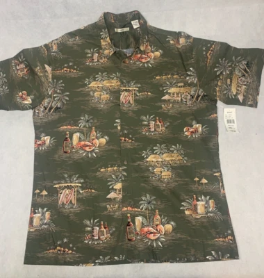 Moda Campia Moda Men's L Short Sleeve Button Up Beach Huts Surf Boards - Image 1 of 4