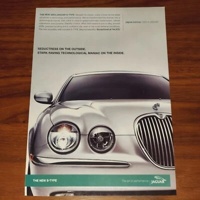 JAGUAR S-TYPE ПЕЧАТНАЯ РЕКЛАМА ЖУРНАЛ РЕКЛАМА СОБЛАЗНИТЕЛЬНИЦА СНАРУЖИ - Изображение 1 из 4