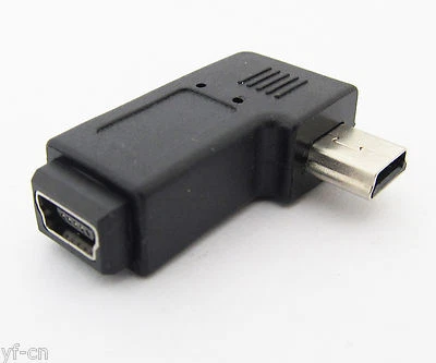 1pc Mini 5pin USB Male To Female Left Angle 90 Degree USB Adapter Connector - Image 1 of 4