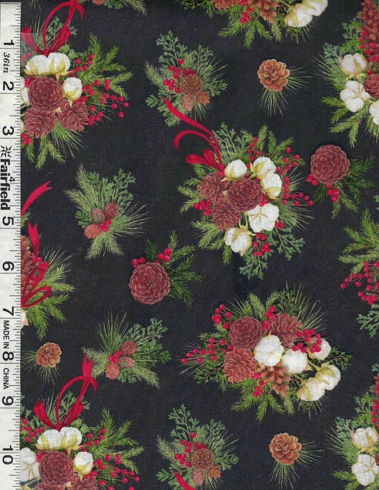 Christmas Pinecones by Springs Creative  1/2 yard - Image 1 of 1
