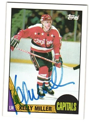Kelly Miller Autographed 1987 Topps Rookie Card #189 Washington Capitals - Image 1 of 2