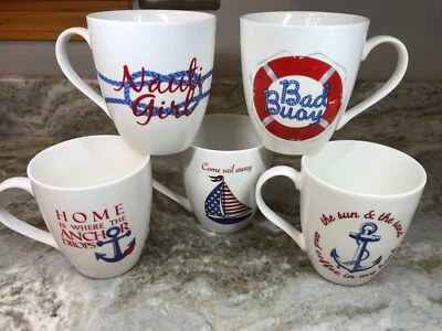 Taza de café grande con temas náuticos que elijas. Pfaltzgraff 18 onzas. Nuevo. Foto 1 de 3