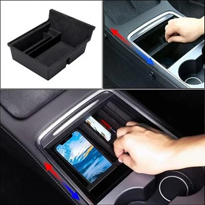 Organizador de caja de almacenamiento de reposabrazos para consola central Tesla Model 3 Y bandeja flocada - Imagen 1 de 9