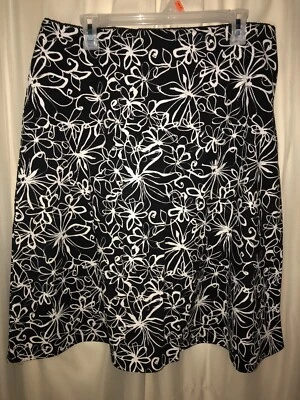 *k Falda para mujer VALERIE STEVENS de algodón blanco y negro talla 16 Foto 1 de 4