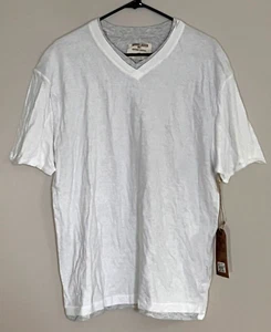 New! Hudson & Barrow NYC Men L Short Sleeve T Shirt Tee Cotton Blend White Grey - Picture 1 of 7