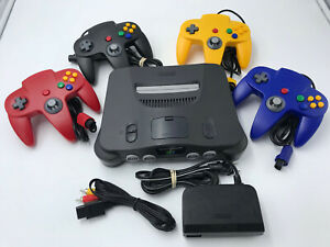 Choose Nintendo 64 Console Color + Up to 4 Controllers + Cords!  CLEANED N64!