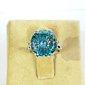 9CT Azul Tratados Diamante Anillo Portuguesa Corte VVS1 Certificado Compromiso - Imagen 1 de 8