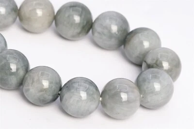 Cuentas sueltas redondas de crisoberilo gris claro natural genuino de 14 mm 7" Foto 1 de 3
